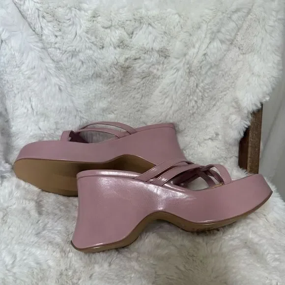 NEW Jeffrey Campbell pink Year 3000platform wedges sandals 9.5
